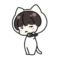 a cartoon drawing of a person in a cat costume