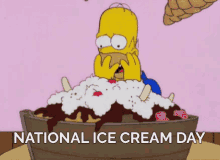 national ice cream day homer simpson the simpsons ice cream sundae