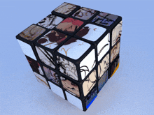 a rubik 's cube with a picture of a man on the side