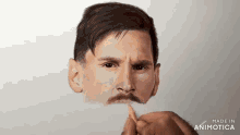 a drawing of a man with a mustache is made in animotoca