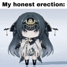 a picture of a chibi girl with the words my honest erection