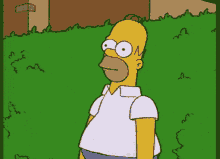 Homer Disappears Into A Hedge GIF