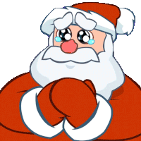 Teary Eyes Santa Claus Sticker