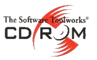 the software toolworks cd rom logo with a red arrow