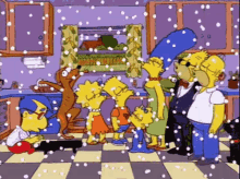 Villancicos De Navidad De Los Simpsons GIF - The Simpsons Christmas Snow GIFs