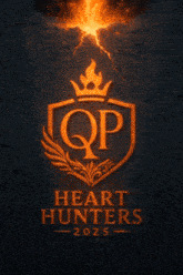a poster for heart hunters 2025 has a shield with a crown on it