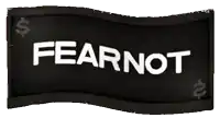 a black and white sign that says fearnot