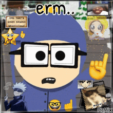 a picture of a cartoon character with the word erm on the top