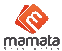 a logo for mamata enterprise with a red square with a letter m on it
