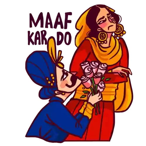 Jahangir Asks For Forgiveness With Roses Sticker - Royal Affair Maaf Kar Do Roses For You Stickers