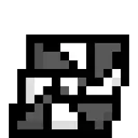 a black and white pixel art icon of a maze on a white background
