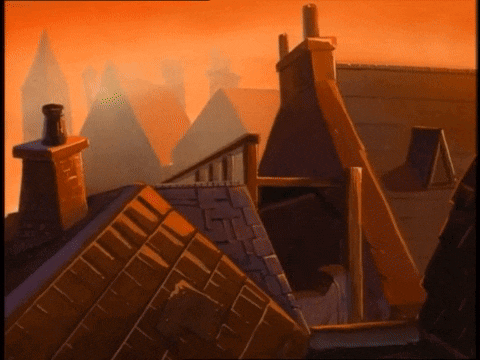 Dodger easily jumps from rooftop to rooftop, but Oliver is hesitant