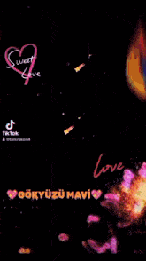 a colorful butterfly with the words sweet love on it
