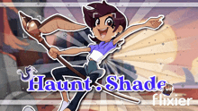 haunt shade made with flixier shows a girl with a broom