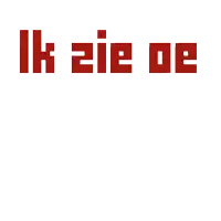 a white background with red letters that say ik zie de merrege wel wir