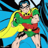 a comic book character named robin is giving a thumbs up