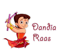 Dandia Raas Chhota Bheem Sticker - Dandia Raas Chhota Bheem Dandiya Khelna Stickers