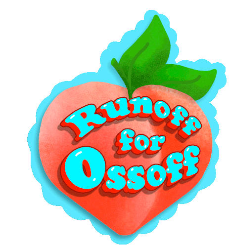 Runoff For Ossoff Peach Sticker - Runoff For Ossoff Peach Georgia Peach Stickers