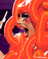 a close up of a woman 's face with a caption that says t4yce tumblr