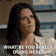 Whatre You Really Doing Here Maggie Mcpherson GIF - Whatre You Really Doing Here Maggie Mcpherson Neve Campbell GIFs