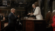 Donald Trump Nancy Pelosi GIF - Donald Trump Nancy Pelosi Hand Shake GIFs