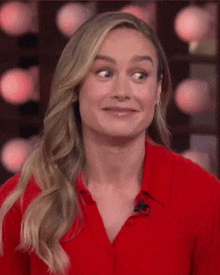 Brie Larson Red Dress GIF - Brie Larson Red Dress Kelly Clarkson Show GIFs