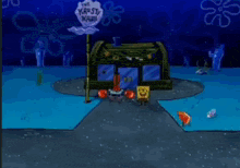 a spongebob cartoon shows the krusty krab