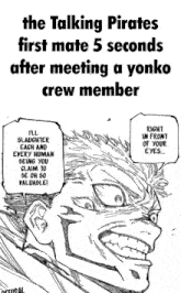 the talking pirates first mate 5 seconds after meeting a yonko crewmember