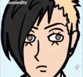 a drawing of a person 's face with the name undeaditz on the top