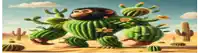 a cartoon of a monkey made out of cactus