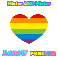 a rainbow heart with the words love is love u forever