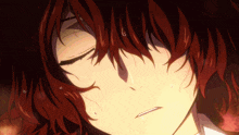 a close up of a girl with red hair