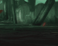 a painting of a group of soldiers in a dark area
