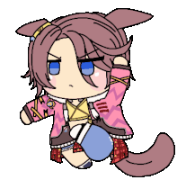 a cartoon drawing of a girl with a ponytail and ears