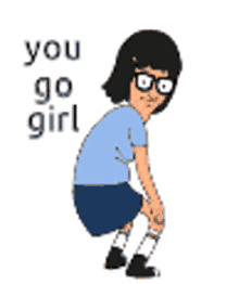 you go girl animation girl eyeglasses dance