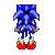 sonic the hedgehog is a video game character that is walking in a pixel art style .