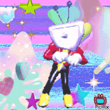 a picture of a cartoon character with the word picmix on the bottom left
