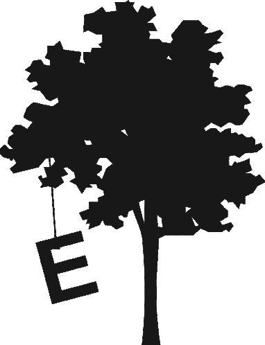 Tree Letter E Sticker - Tree Letter E Hang Stickers