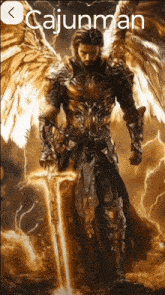 a picture of an angel with the name cajunman
