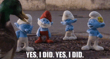 The Smurfs2 Vanity Smurf GIF - The Smurfs2 Vanity Smurf Yes I Did GIFs