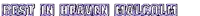 the word rest in heaven is written in purple letters