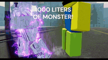 a video game says 1000 liters of monster on the screen