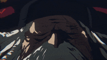 a close up of a cartoon character 's face with a beard
