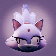 a 3d rendering of a purple cat with a purple background
