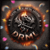 a clock with a skull and a guitar that says drml