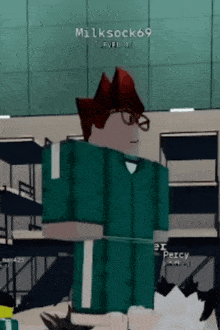 a cartoon character with glasses and the name milksock 69