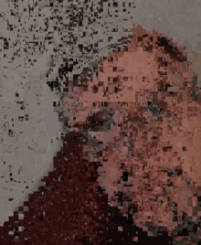 a man with a beard is making a funny face and looking at the camera .
