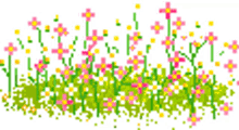 flowers pixel art swaying white flowers pink flowers