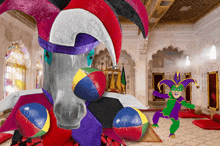 a drawing of a horse in a jester outfit