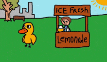 Duck Goes Up To The Lemonade Stand GIF - Duck Goes Up To The Lemonade Stand GIFs